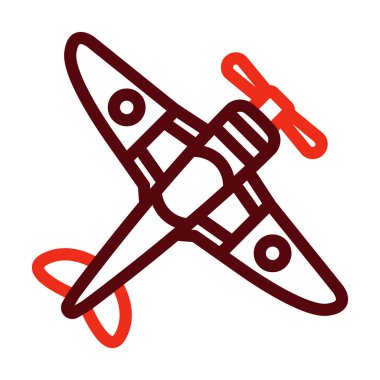 Kişisel ve ticari kullanım için Uçak Vektör Kalın Çizgisi İki Renk Simgesi