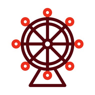 Dönme dolap Vektör Kalın Çizgisi Kişisel ve Ticari Kullanım İçin İki Renk Simgesi