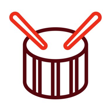 Kişisel ve ticari kullanım için Davul Vektörü Kalın Çizgisi İki Renk Simgesi