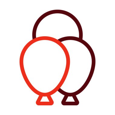 Kişisel ve Ticari Kullanım İçin Balonlar Vektör Kalın Çizgisi İki Renk Simgesi