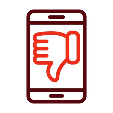 Kişisel ve ticari kullanım için Vektör Kalın Çizgisi İki Renk Simgesi Hoşlanmaz