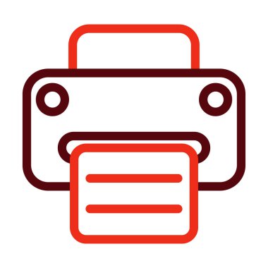 Kişisel ve Ticari Kullanım İçin Faks Vektör Kalın Çizgisi İki Renk Simgesi