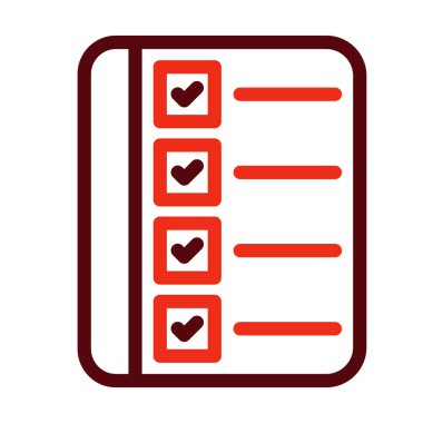 Kişisel ve Ticari Kullanım İçin Kontrol Listesi Kalın Satırı İki Renk Simgesi