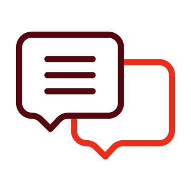 Kişisel ve Ticari Kullanım İçin Konuşma Vektörü Kalın Çizgi İki Renk Simgesi