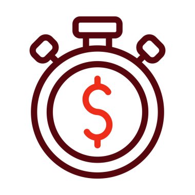 Kişisel ve Ticari Kullanım İçin Yatırım Zamanlama Kalın Çizgisi İki Renk Simgesi