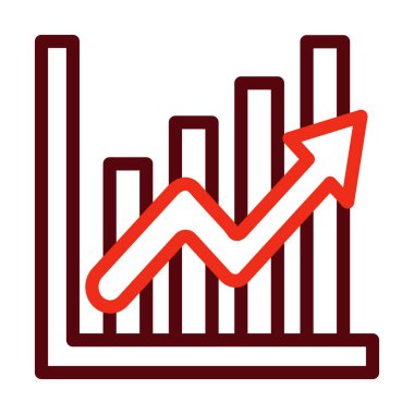 İş Büyüme Vektörü Kalın Çizgi Kişisel ve Ticari Kullanım İçin İki Renk Simgesi