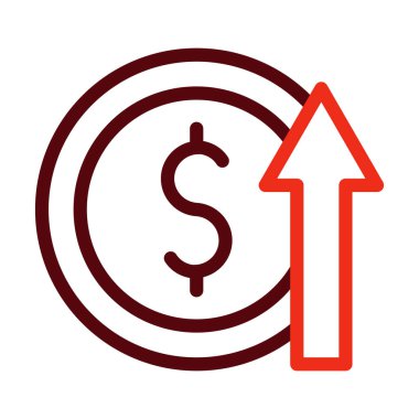 Kişisel ve ticari kullanım için Kârlılık Vektörü Kalın Çizgi İki Renk Simgeleri