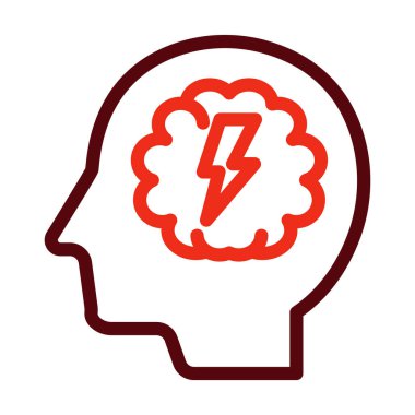 Kişisel ve ticari kullanım için Zihin Gücü Kalın Çizgisi İki Renk Simgesi