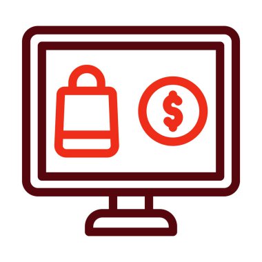 Kişisel ve ticari kullanım için Vektör Kalın Çizgisi İki Renk Simgesi Satın Alma