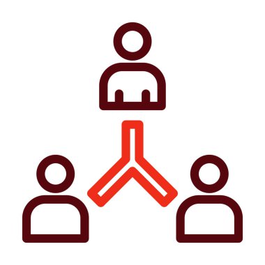 Kişisel ve Ticari Kullanım İçin İşbirliği Vektörü Kalın Çizgi İki Renk Simgesi