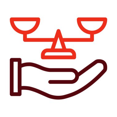 Kişisel ve Ticari Kullanım İçin Yasa Vektörü Kalın Satır İki Renk Simgesi