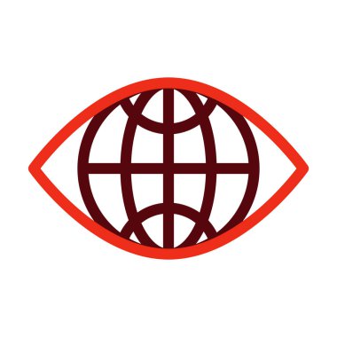 Kişisel ve ticari kullanım için Vizyon Vektörü Kalın Çizgi İki Renk Simgesi