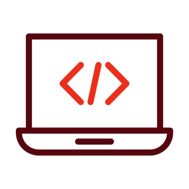 Kişisel ve ticari kullanım için Kodlama Vektörü Kalın Çizgisi İki Renk Simgesi