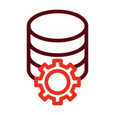 Kişisel ve Ticari Kullanım İçin Veritabanı Yönetimi Kalın Satır İki Renk Simgesi