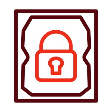 Kişisel ve ticari kullanım için Vektör Kalın Çizgisi İki Renk Simgelerini Şifrele