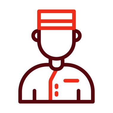 Belboy Vektör Kalın Çizgi Kişisel ve Ticari Kullanım İçin İki Renk Simgesi