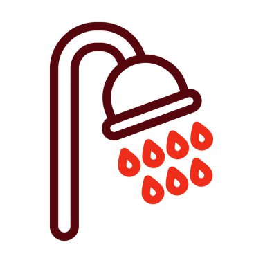 Kişisel ve ticari kullanım için Duş Vektörü Kalın Çizgisi İki Renk Simgesi