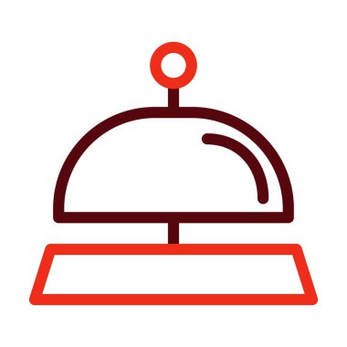 Otel Çan Vektör Kalın Çizgisi Kişisel ve Ticari Kullanım İçin İki Renk Simgesi