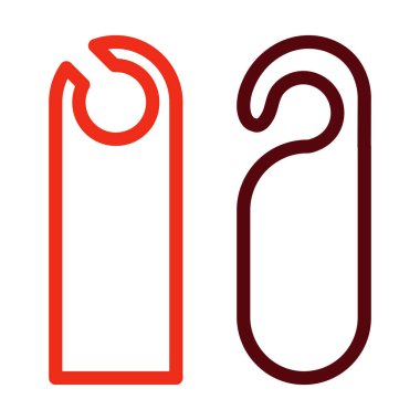 Kişisel ve ticari kullanım için Kapı Askısı Vektör Kalın Çizgisi İki Renk Simgesi