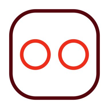 Flickr Vektör Kalın Çizgisi Kişisel ve Ticari Kullanım İçin İki Renk Simgesi