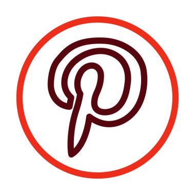 Kişisel ve ticari kullanım için Pinterest Vektör Kalın Çizgi İki Renk Simgesi