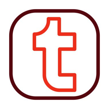 Kişisel ve ticari kullanım için Tumblr Vektör Kalın Çizgi İki Renk Simgeleri