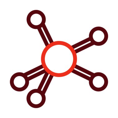 Kişisel ve Ticari Kullanım İçin Ağ Vektörü Kalın Çizgi İki Renk Simgesi