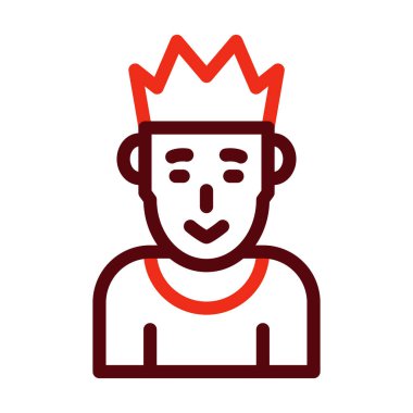 Kings Vektör Kalın Çizgisi Kişisel ve Ticari Kullanım İçin İki Renk Simgesi