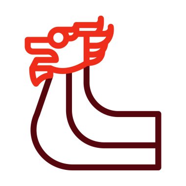 Dragon Boat Festivali Vektör Çizgisi Kişisel ve Ticari Kullanım İçin İki Renk Simgesi