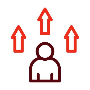 Kişisel ve Ticari Kullanım İçin Motivasyon Vektörü Kalın Çizgi İki Renk Simgeleri