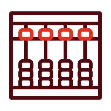 Kişisel ve ticari kullanım için Abaküs Vektör Kalın Çizgisi İki Renk Simgesi