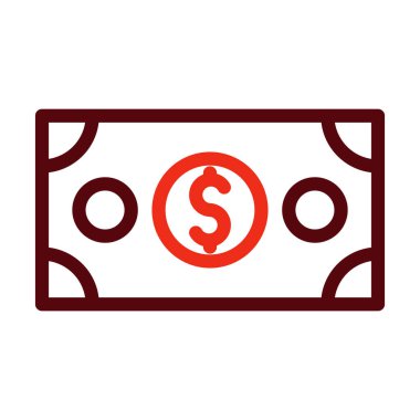 Para Vektörü Kalın Çizgi Kişisel ve Ticari Kullanım İçin İki Renk Simgesi