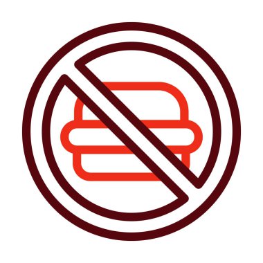 Kişisel ve ticari kullanım için Çöp Yiyecek Vektörü Kalın Çizgi İki Renk Simgesi Yok