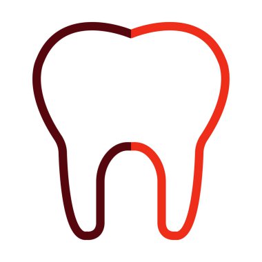 Kişisel ve ticari kullanım için Diş Vektörü Kalın Çizgisi İki Renk Simgesi