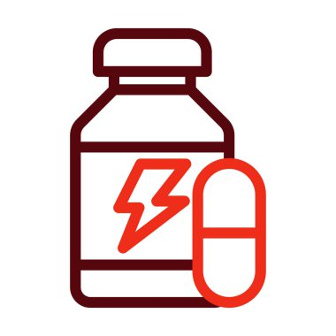 Kişisel ve ticari kullanım için Vitamin Vektör Kalın Çizgisi İki Renk Simgesi