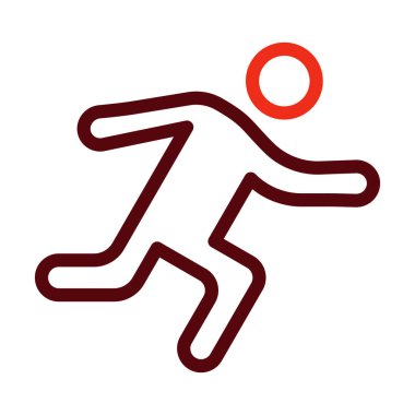 Kişisel ve Ticari Kullanım İçin Çalıştırıcı Vektör Kalın Çizgisi İki Renk Simgesi