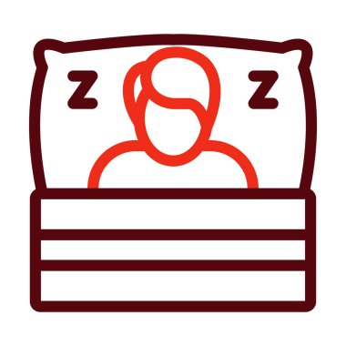 Kişisel ve ticari kullanım için Uyku Vektörü Kalın Çizgisi İki Renk Simgesi