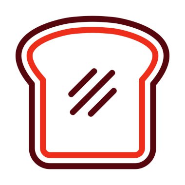 Kişisel ve ticari kullanım için Tost Vektörü Kalın Çizgisi İki Renk Simgesi