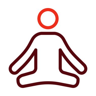 Kişisel ve ticari kullanım için Yoga Vektör Kalın Çizgisi İki Renk Simgesi