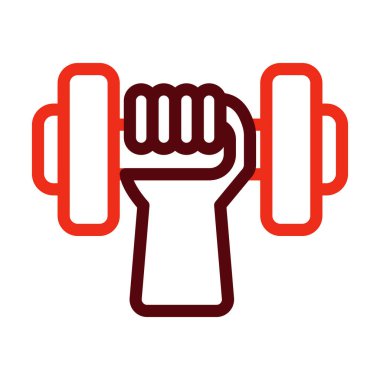 Kişisel ve Ticari Kullanım İçin Spor Salonu Kalın Çizgisi İki Renk Simgesi