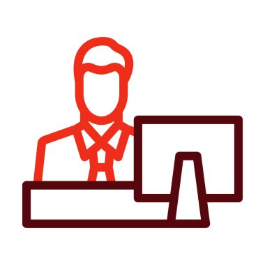 Mali Danışman Vektör Kalın Çizgi Kişisel ve Ticari Kullanım İçin İki Renk Simgesi