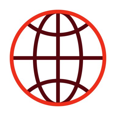 Kişisel ve Ticari Kullanım İçin Küresel Vektör Kalın Çizgisi İki Renk Simgesi