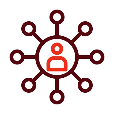 Kişisel ve Ticari Kullanım İçin Ağ Vektörü Kalın Çizgisi İki Renk Simgesi