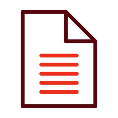 Kişisel ve Ticari Kullanım İçin Belge Vektörü Kalın Satırı İki Renk Simgesi