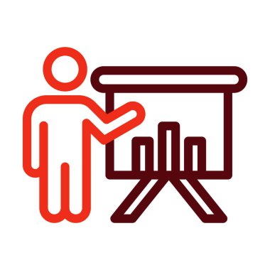 Sunum Vektörü Kalın Satır İki Renk Simgeleri Kişisel ve Ticari Kullanım