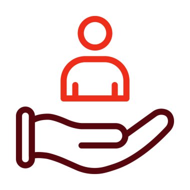 Müşteri Vektörü Kalın Çizgi Kişisel ve Ticari Kullanım İçin İki Renk Simgesi