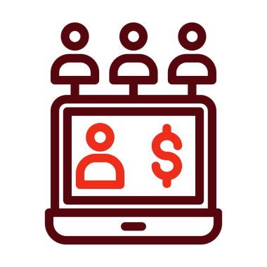 Kişisel ve ticari kullanım için Gelişmiş Eğitim Vektörü Kalın Çizgisi İki Renk Simgesi