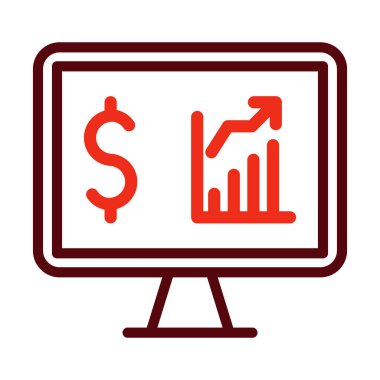 Kişisel ve ticari kullanım için Finans Vektörü Kalın Çizgisi İki Renk Simgesi