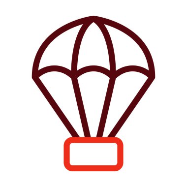 Kişisel ve ticari kullanım için Paraşüt Vektör Kalın Çizgisi İki Renk Simgesi