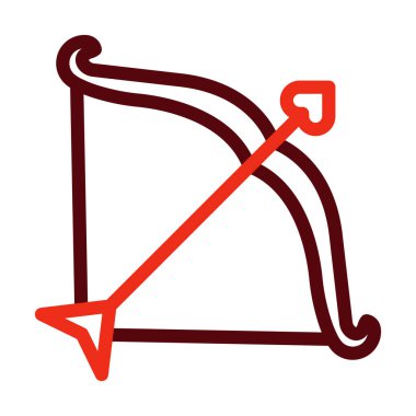 Yay ve Ok Kalın Çizgisi Kişisel ve Ticari Kullanım İçin İki Renk Simgesi